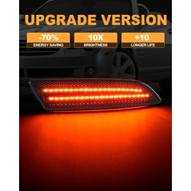 NEIFILES Rear LED Side Marker Lights Compatible with Chrysler Crossfire 2004-2008 Smoked Lens Red Fender Bumper Lamps, Plug and Play,Easy Installation