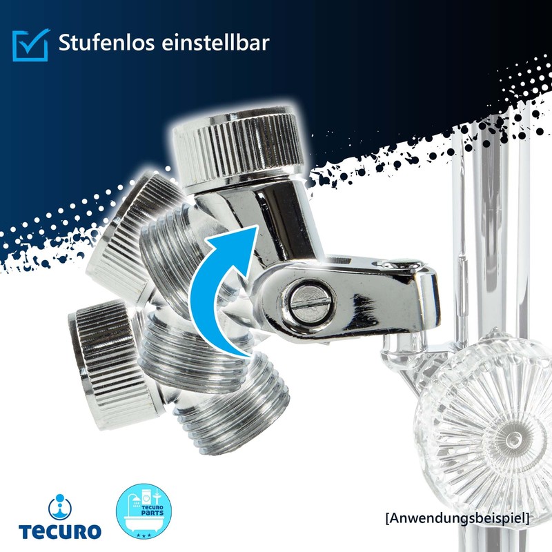 Tecuro Joint Shower Pole and Hose Connector Piece Heavy Weight