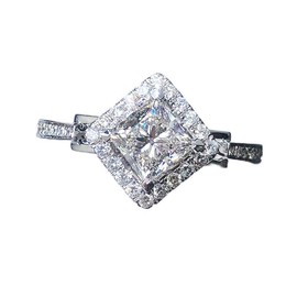 3ct Moissanite Rings for Women,925 Sterling Silver Full Diamond Ring Shaped Promise Rings for Her Diamond Rings S925 Sterling Silver 18k White Gold Cocktail Rings Moissanite Engagement Rings（6）