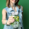 Honoson 20 Pcs Regular Mouth Mason Canning Jar Straw Lids