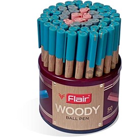 FLAIR Woody Pack of 50 Ball Pens