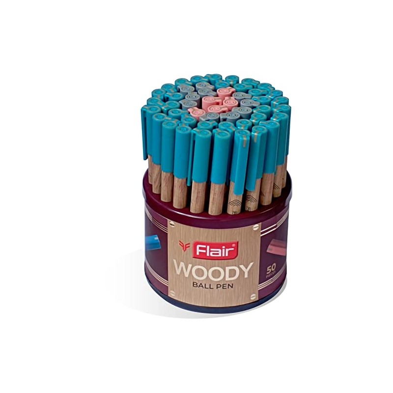 FLAIR Woody Pack of 50 Ball Pens