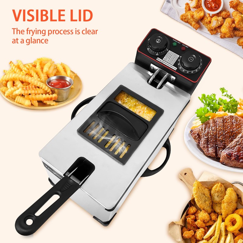 Deep Fryer with Basket, Yangbowan 3L 1300W Small Deep Fryers
