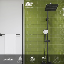 Diflart Olive Green Glass Subway Tile, 3x6 Inch, 4 Sq.Ft, Glass Backsplash Tile for Kitchen Shower Bathroom Wall, Pack-32 Pcs