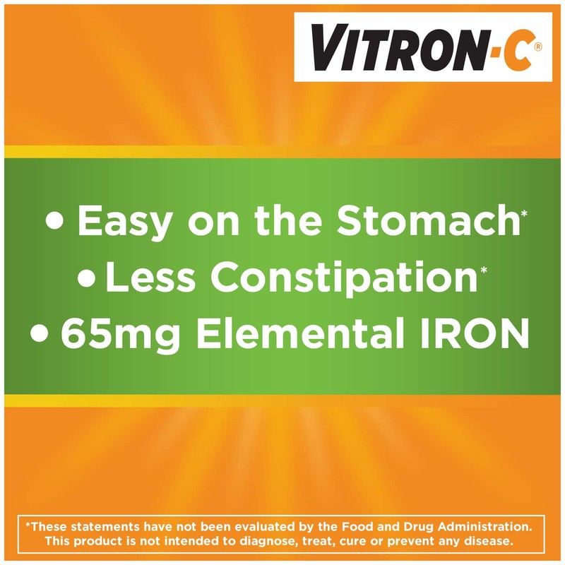 Vitron-C High Potency Iron Supplement with 125 mg Vitamin C,