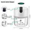 White 3 CUP Electric mini garlic crusher, USB rechargeable portable
