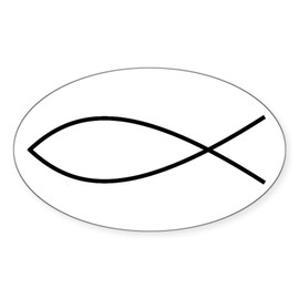 CafePress Christian Fish Sticker Oval Car Bumper Sticker