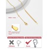 FOCALOOK Gold Chain Necklace Womens 1.4mm Rolo Cable Chain 14K