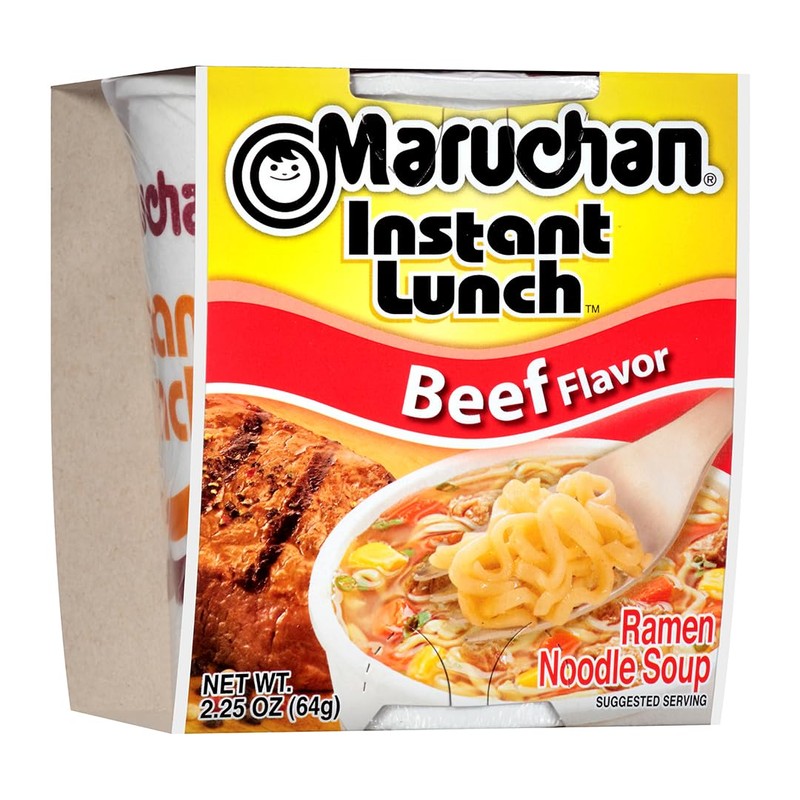 Maruchan Instant Lunch Beef, Ramen Noodle Soup, Microwaveable Meal, 2.25