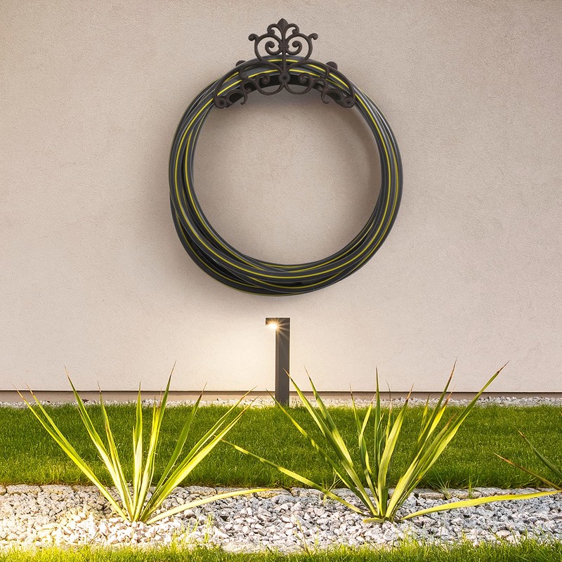 MyGift Brown Heavy Duty Cast Iron Outdoor Garden Hose Hanger
