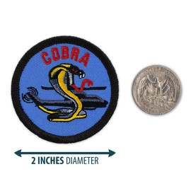 Cobra Bell AH-1 Huey Army Helicopter Patrol Patch - 2" Diameter Round Embroidered Patch (Hook & Loop Fastener)