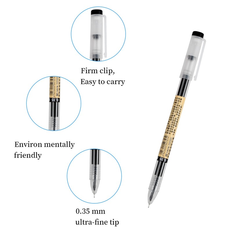 12 Pieces 0.35mm Pen - Smooth-flowing Gel Pens, Ideal for