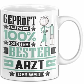 Trendation Doctor's Gift Funny Saying for Doctor Gift Idea "Bester Arzt Der Welt" (White)