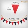 Uniwish Pre-Strung Black and Red Triangle Flag Banner Garland for