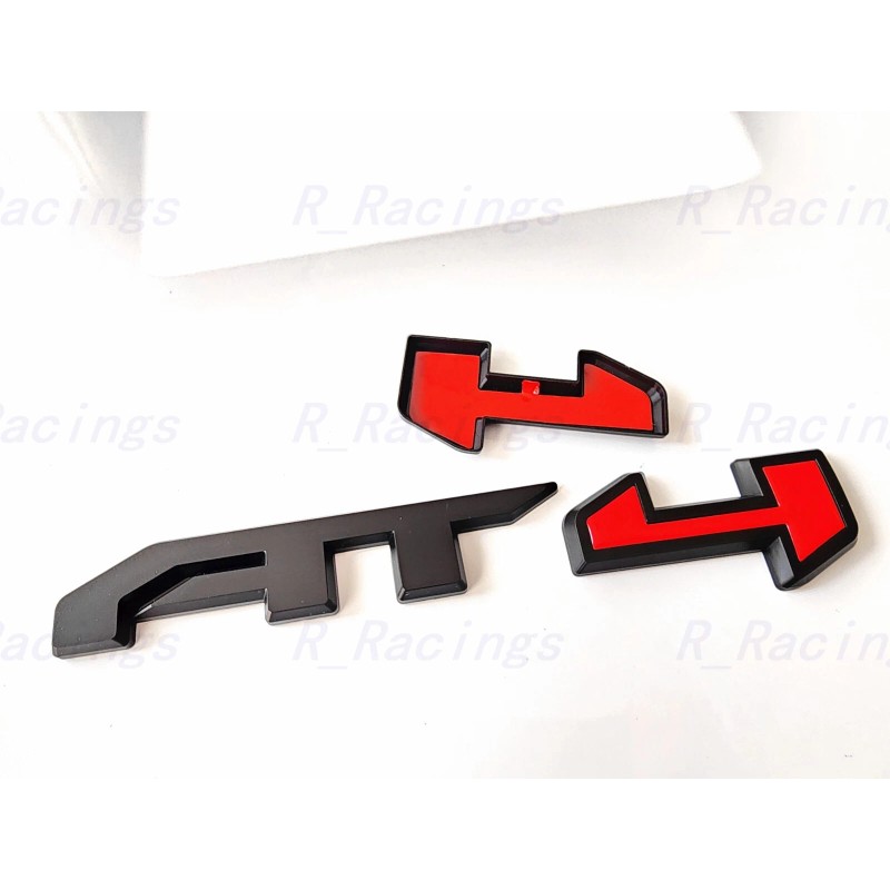 Auto Front Grill Matte Black Red AT4 OVERLAY Emblem 2023+
