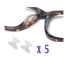 AM Landen 1.3mm 5 Pairs Transparent Non-Slip Silicone Nose Pads for Eyeglasses Individual Packaging