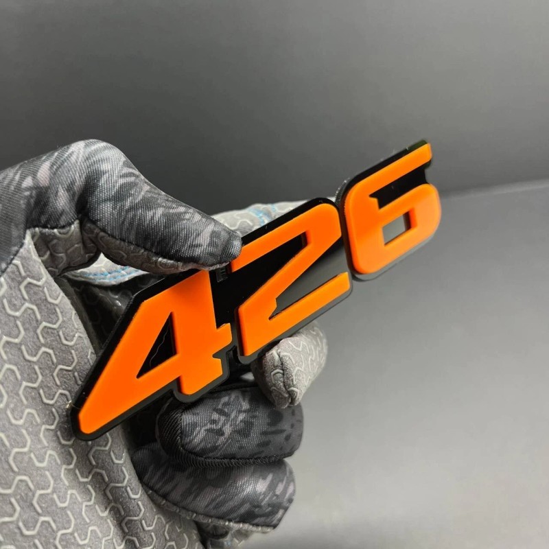 Emblem Badge 2x Orange Black 426 Hemi Emblems 426 Side