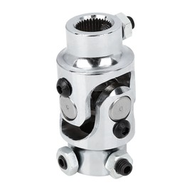 X AUTOHAUX 3/4"-36 Spline x 3/4" DD Chrome Car Steering Shaft U-Joint for Mustang II Power Rack