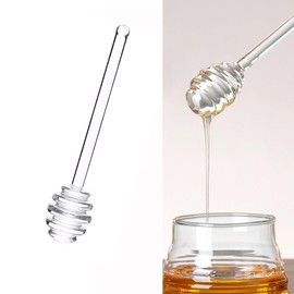 6inch Glass Honey Dipper Stick Reusable Honey Stirrer Wand Honey Jar Dispense Drizzle Spoon Honeycomb Stick Kitchen Honey Tools
