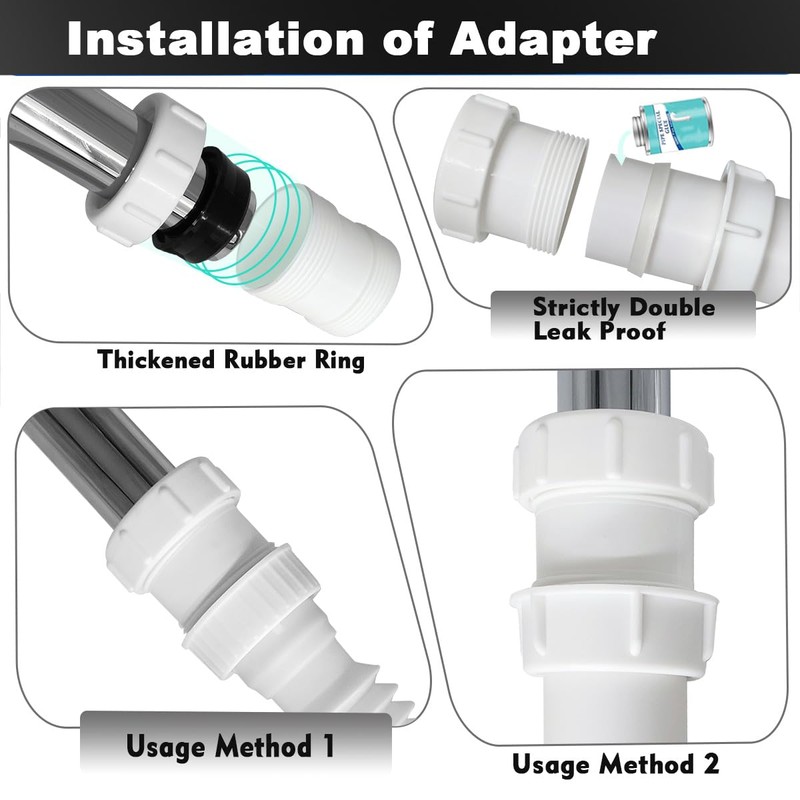 1 1/4 to 1 1/2 Sink Drain Adapter, Slip Joint