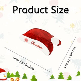 1pcs Christmas Hair Clips - Cute Christmas Hat Claw Clips, Red Hat Hair Clip for Thin Hair, Medium Plastic Hair Claw Clips, Hair Accessories for Women Girls and Kids