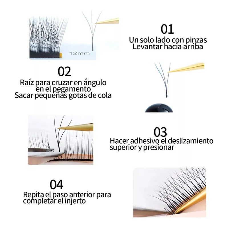 Pestañas Nagaraku W 3d Mix Fibras Tecnologicas