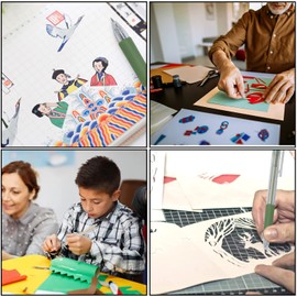 Honbay 12PCS Precision Craft Cutting Tools Small Pen Shape Paper Knife Student Utility Knife Mini Carving Tools for Scrapbook DIY Drawing (6 Color)