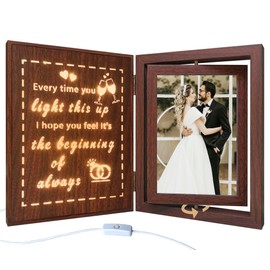 Engagement Gift Light Up Rotating 4x6 Picture Frame - Wedding Decor