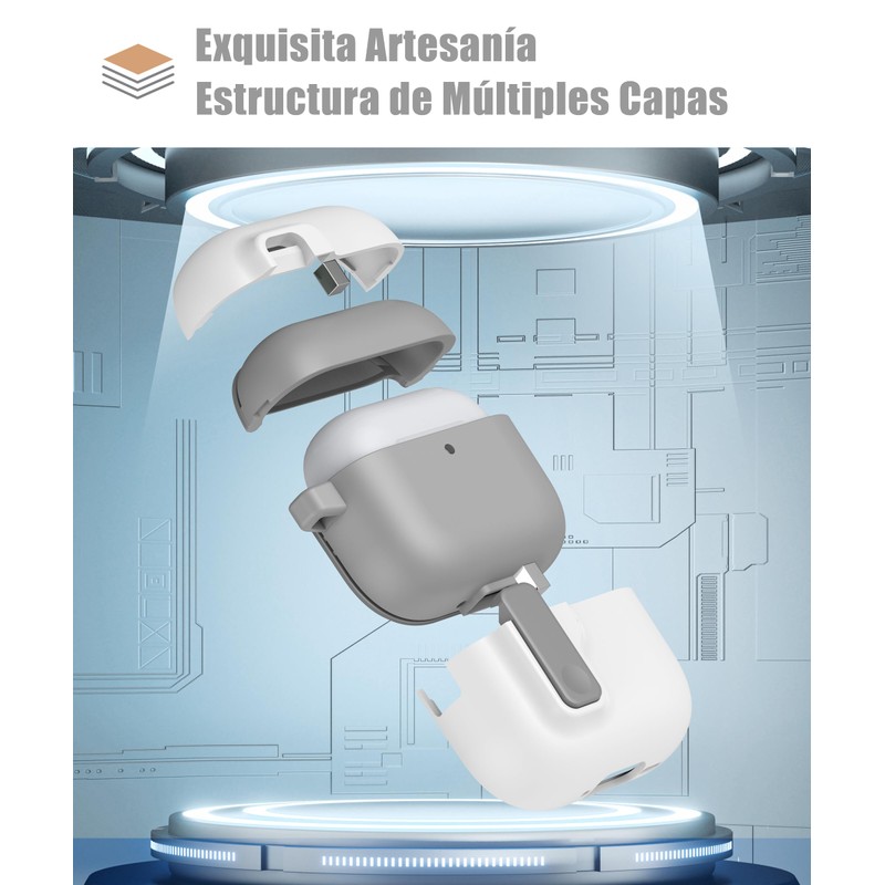 ARGOO Funda para AirPods 4 Generacion Cierre Magnético Expulsión Automática,