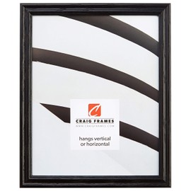 Craig Frames 200ASHBK 14 by 16-Inch Picture Frame, Wood Grain Finish, 0.75-Inch Wide, Black