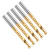 5Pcs End Mill TiPlated 1Flute CNC Spiral Router Bit HighSpeed