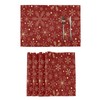 Christmas Snowflakes Placemats on Dark Red Placemats for Dining Tables,