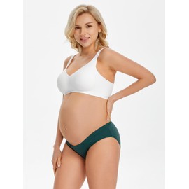 Angelhood Cotton Maternity Underwear Under Bump, Healthy Pregnancy Panties Postpartum Underwear 6 Pack with Laundry Bag