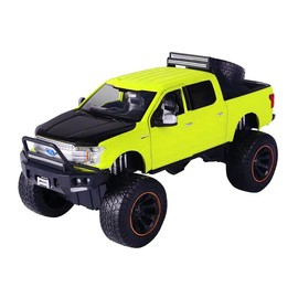 2019 F 150 Crew Cab Pickup Truck Off Road Bright Green 1/27 Diecast Model Car by Motormax 79146green
