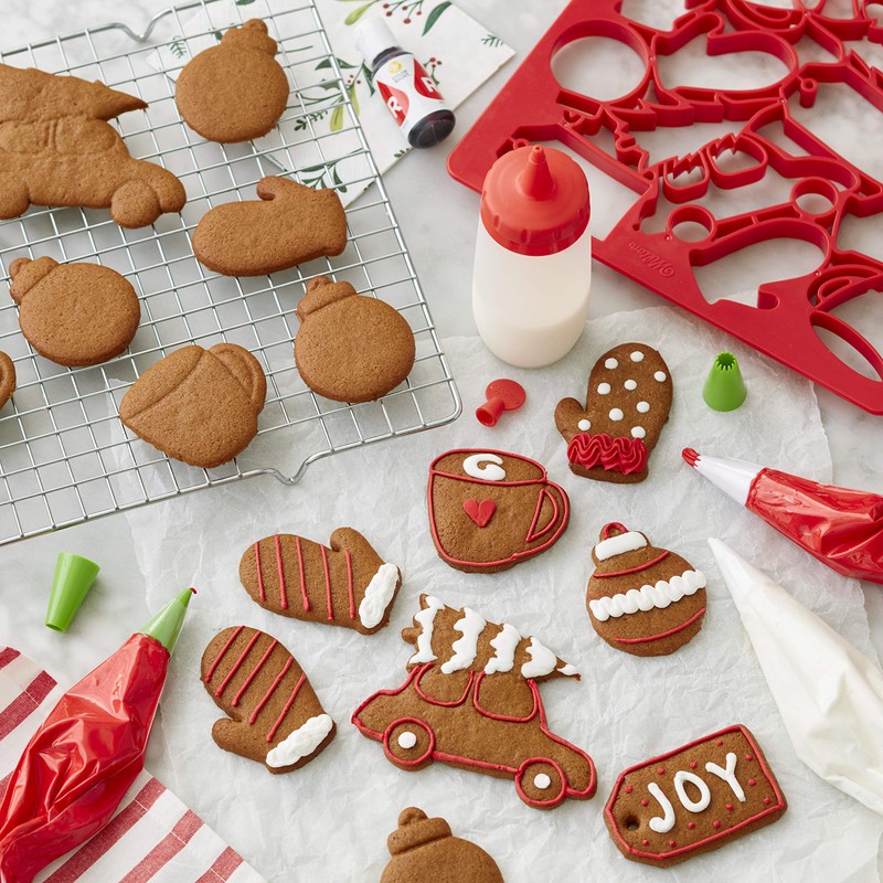 Wilton Holiday Multi-Cookie Cutter Sheet, Red