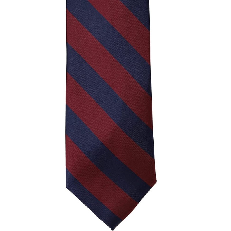 tiemart Striped Tie (Maroon and Navy)
