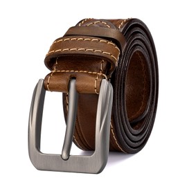 HOLMANSE Mens Belts Italian Full Grain Leather Western Cowboy Belt Casual for Jeans Gift Box Packaging