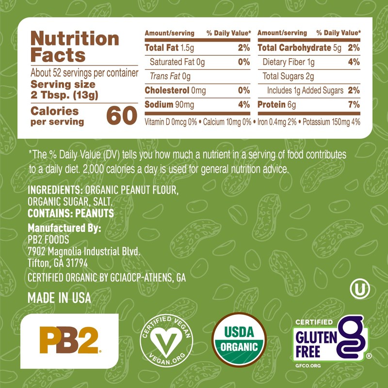 PB2 24oz Organic Powdered Peanut Butter - USDA Organic Certified,