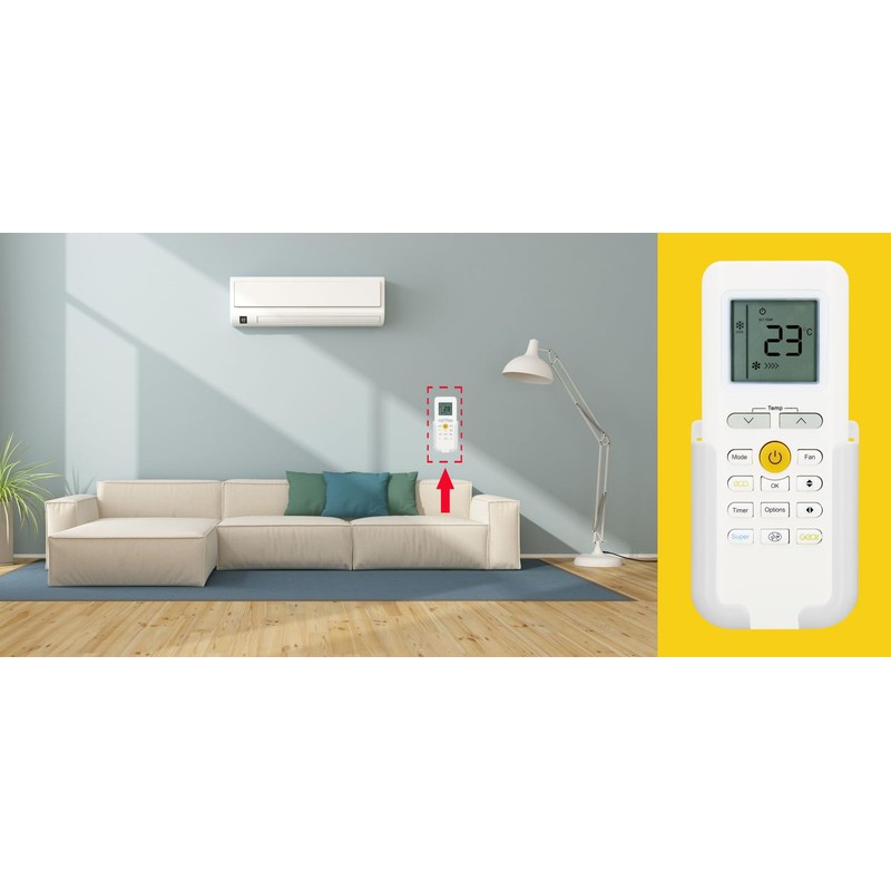 Replacement Air Conditioner Remote Control for Midea RG70E/BGEF,with Wall Mounting