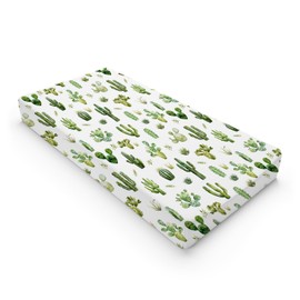 Watercolor Green Cactus Changing Pad Covers Cactus Leaves Unisex Diaper Change Table Sheets for Boys Girls Wild Plants Soft Breathable Stretchy Fitted Baby Diaper Changing Table Mats 32''x16''