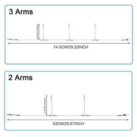 Fishing Leader Rig Wire Trace Stainless Steel Leader Wire Rigging Lure Tackle with Swivel Snaps Beads Fishing Wire 2 Arms/3 Arms 12pcs/24pcs