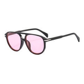 YAMEIZE Retro Style Pilot Double Bridge - Sunglasses for Women Men Classic 70s Round Sunglasses Shade Stylish Eyewear Driving
