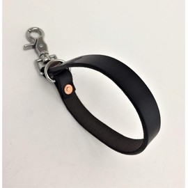 Leather Glove Holder Strap with Clip by AP Saddlery (Stainless Steel Hardware, XL Length, Black)