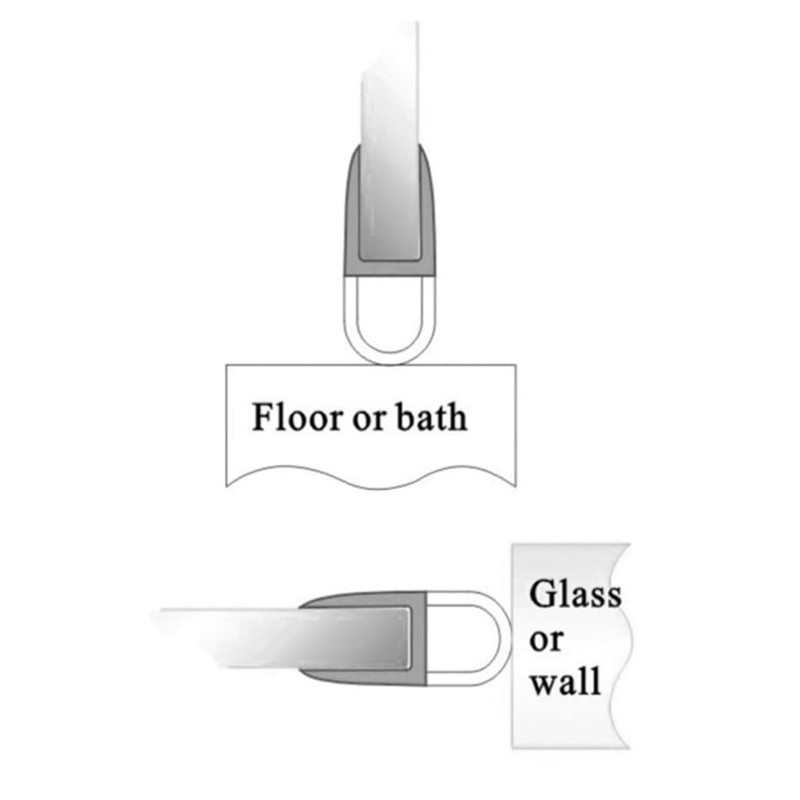 78" Frameless Shower Door Side Seal Shower Sweep and Side