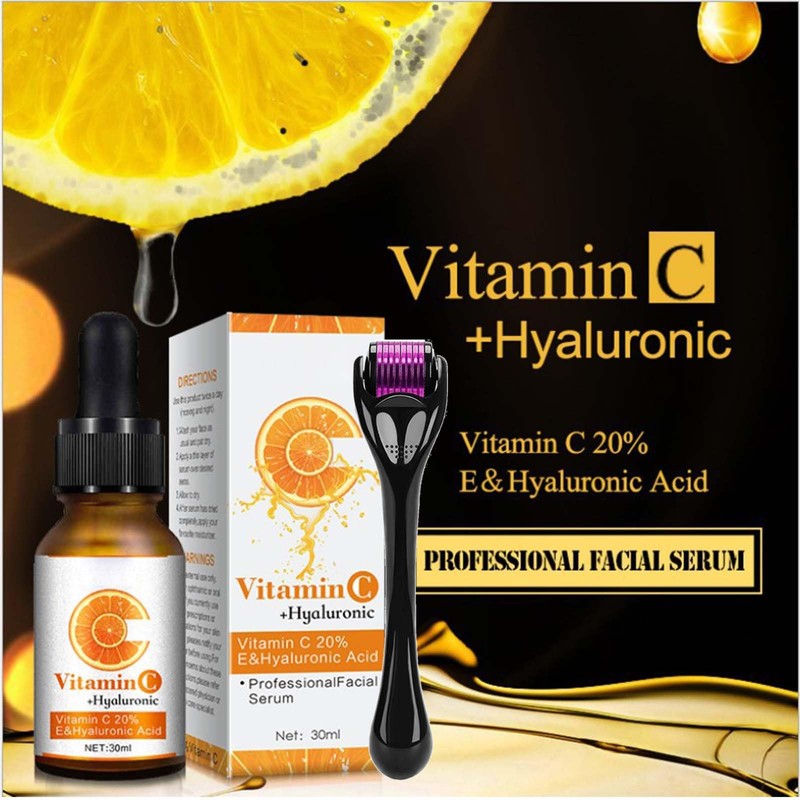 0.25mm Roller Kit & Vitamin C + Hyaluronic Acid Serum