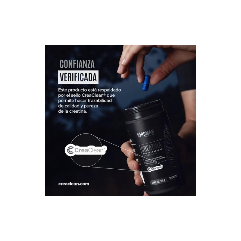 Birdman Creatina Monohidratada Vegana 125 Cápsulas 25 Servs