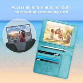 WALNEW Passport Holder for Travel, RFID Passport Cover Wallet for Women Men, PU Leather Passport Book Card Holder Case with Pen, Travelling Essentials for Flying