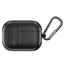 MagEasy AirPods Pro 2 AirPods Pro Case, Shockproof, Drop Prevention, Carabiner Included, Cover, Lock Function, Wireless Charging, Compatible with MagSafe, Case Odyssey Metal Black