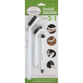 3-in-1 Grout Cleaner Brush to Deep Clean Tile Lines | Small Scrub Brushs Detail Kitchen, Bathroom, Shower Cleaning | 3Pc Home Cleaner Brushes Set