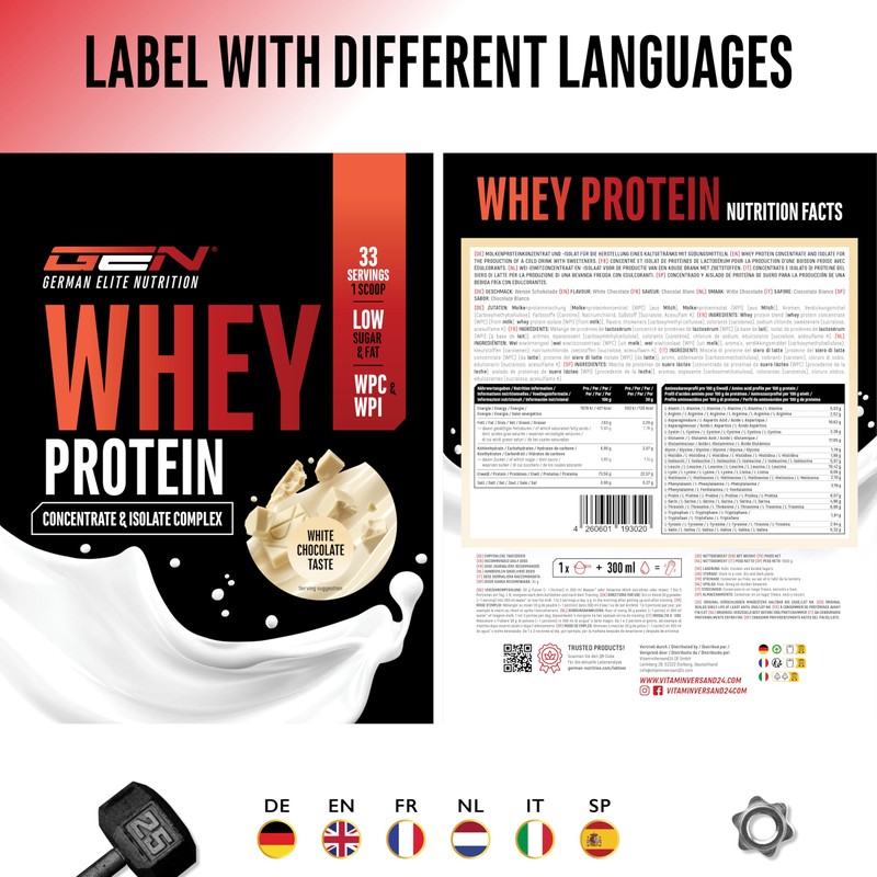Gen German Elite Nutrition Whey Protein Powder - 1000 g